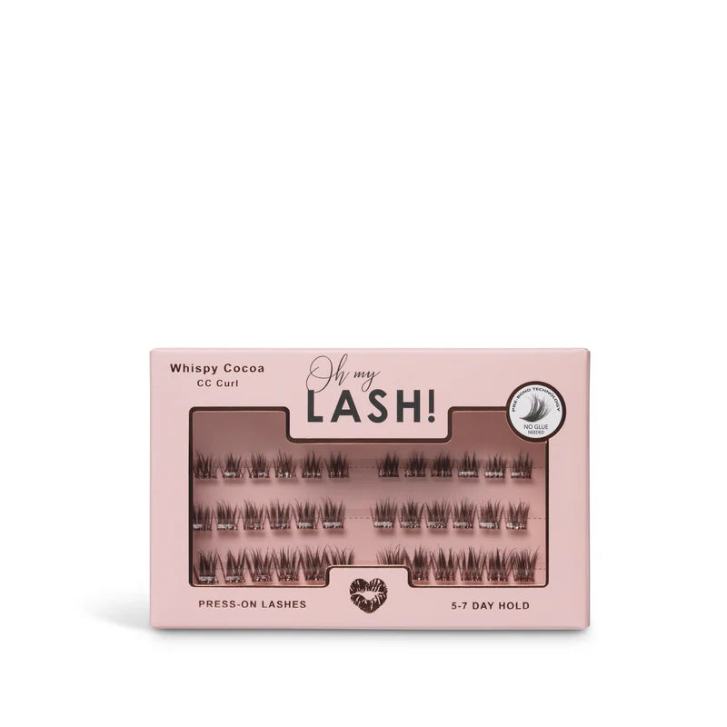 (Press on lashes - Whispy Cacao (donker bruin/ Clear bond)